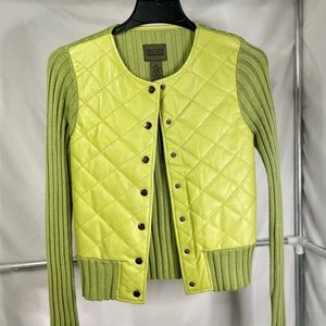 John Paul Richard 100% Leather Front Sweater